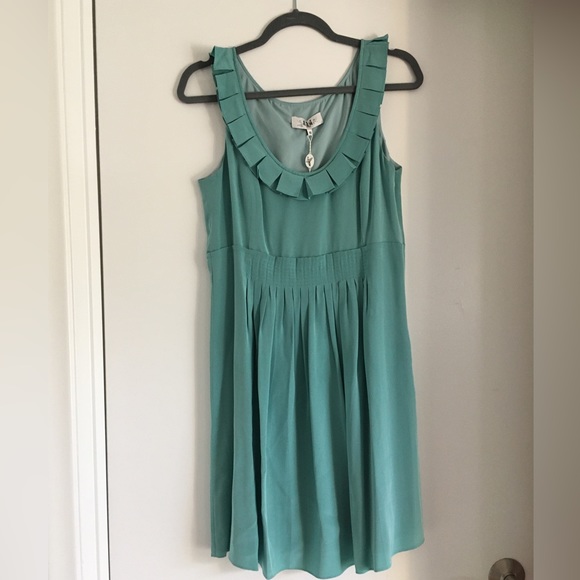 NWT Tibi 100% Tiffany Robins egg blue silk dress M - Picture 2 of 13